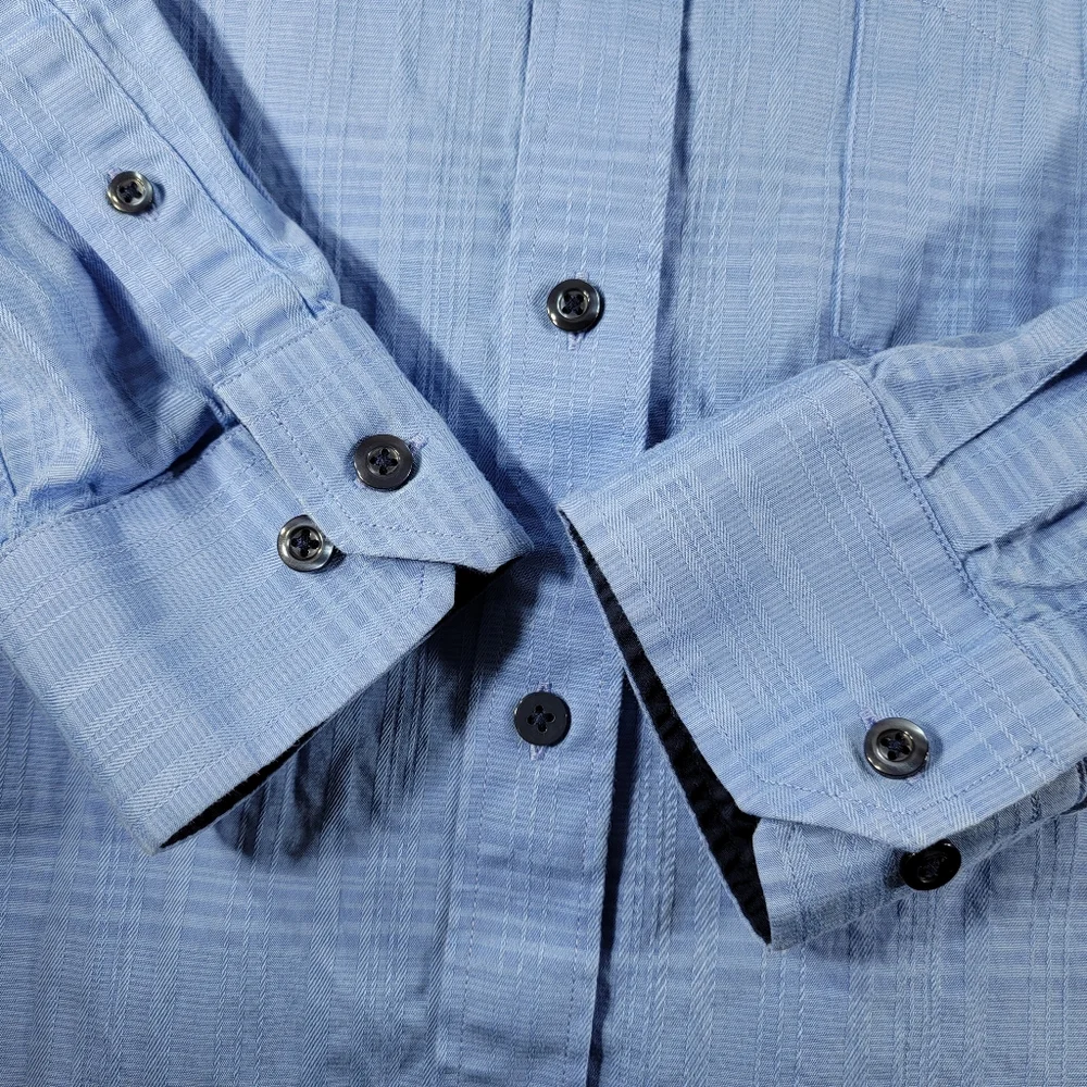 Tasso Elba Large 16-16 1/5 Mens Shirt Angled Barrel Cuff Regular Fit Non Iron - Picture 6 of 6